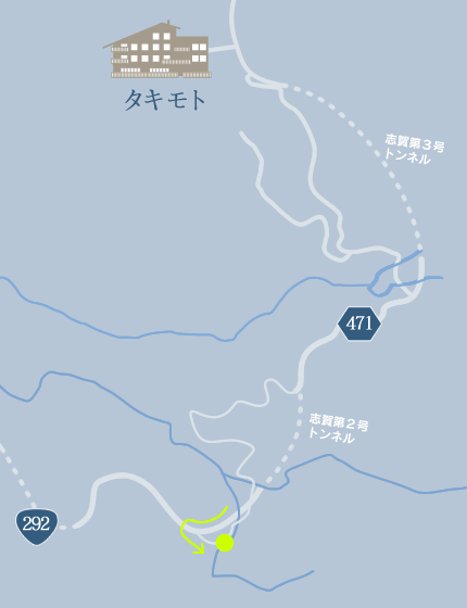 志賀高原の源水へのアクセスマップ